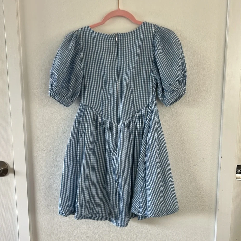 RTR NOW Blue Gingham Babydoll Dress - Picture 10 of 10